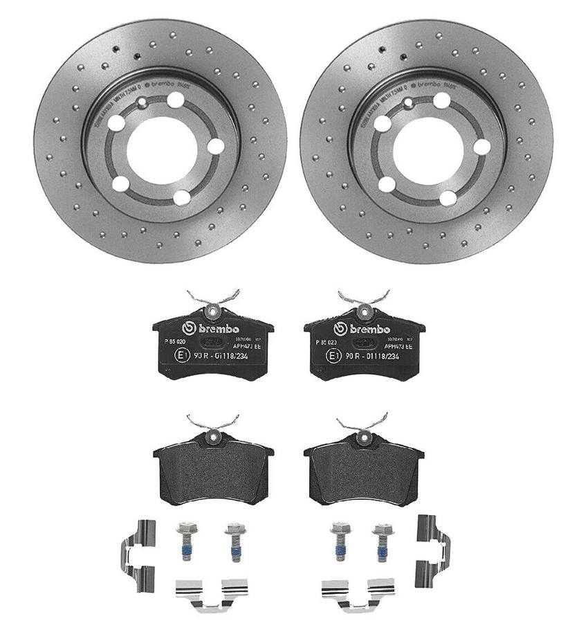 Brembo Brakes Kit - Pads and Rotors Rear (239mm) (Xtra) (Low-Met)